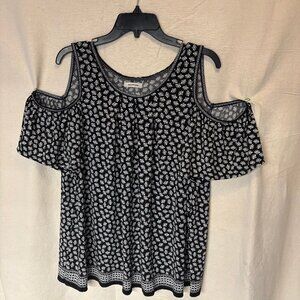 Max Studio Cold Shoulder Floral Cottagecore Shirt